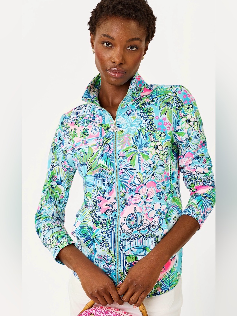 Lilly Pulitzer X Disney Lilly Loves Cinderella Leona Zip Up Popover Size XXS